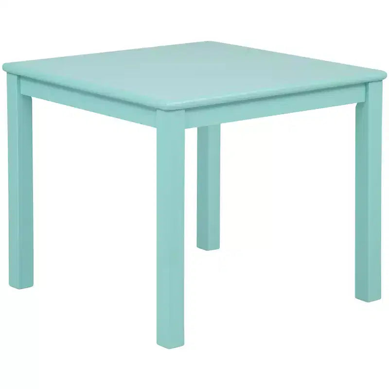 eHemco Solid Hard Wood Kids Table and Chair Set (4 Chairs Included), 5 Piece Set