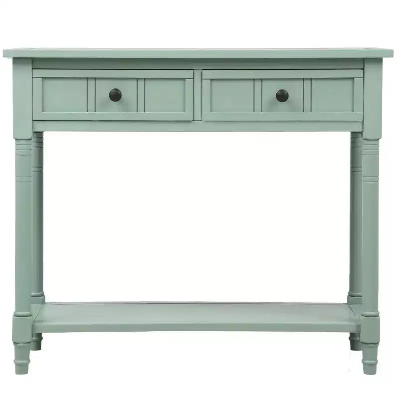 The Misty Moon Daisy Series Console Table Traditional Design with Two Drawers and Bottom Shelf (Espresso)