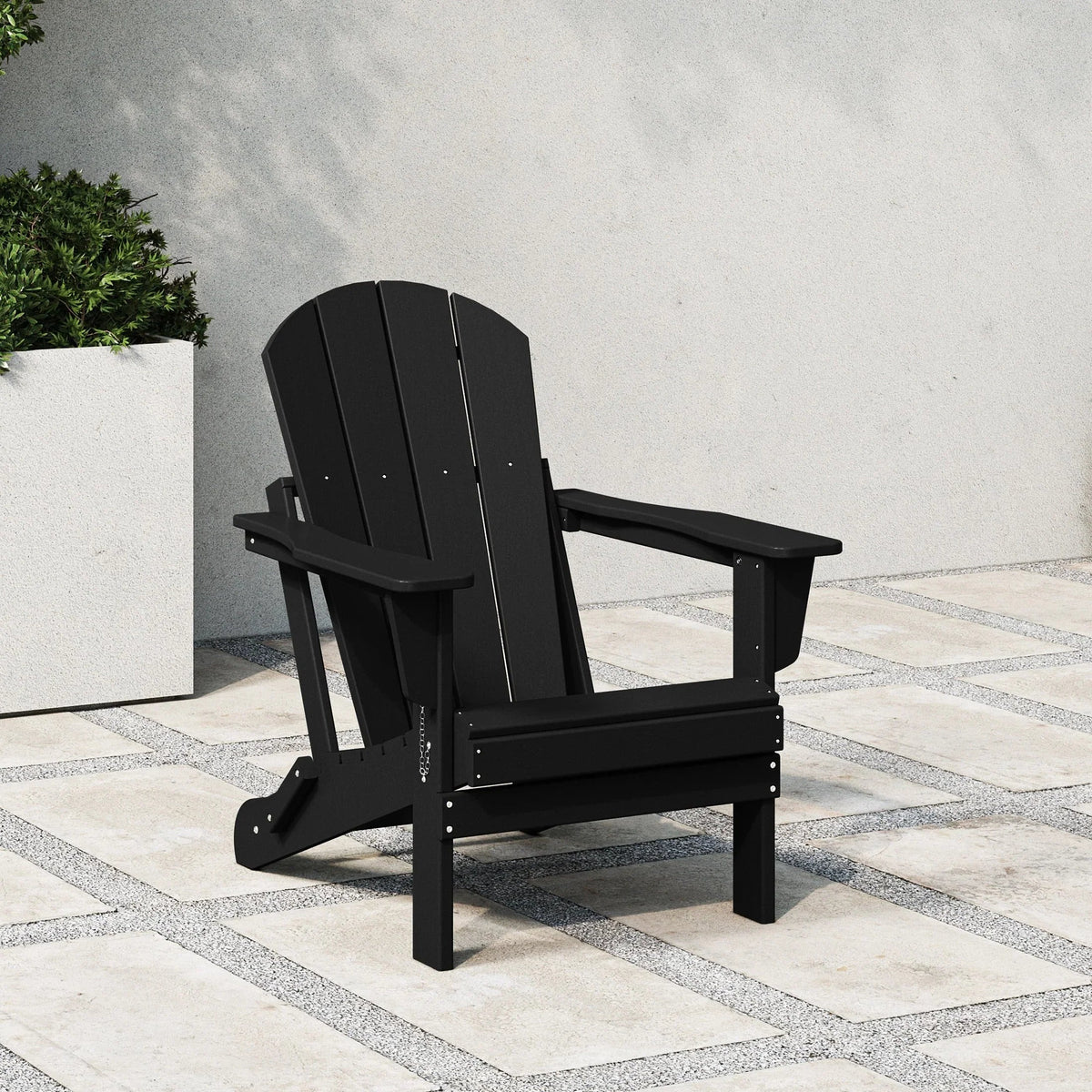 Polytrends Laguna Fade Resistant All Weather Outdoor Patio Folding Adirondack Chair