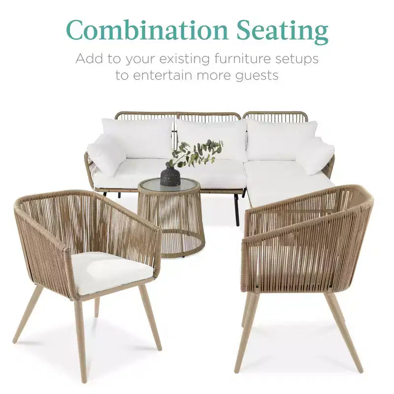 Best Choice Products Set of 2 Outdoor Patio Dining Chairs Woven Wicker Seating 250lb Capacity