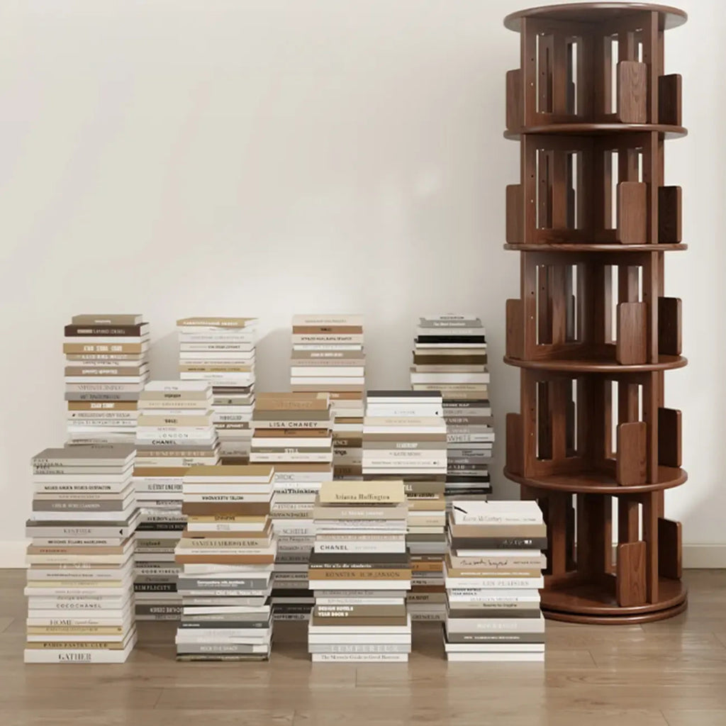 Wooden Vertical Narrow Rotating Bookcase
