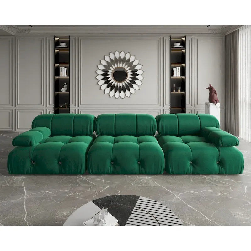 Velvet 3-seater Reversible Modular Sofa