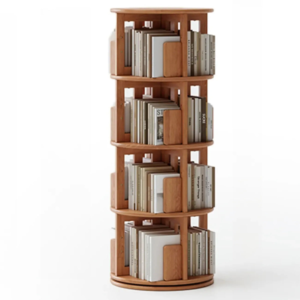 Wooden Vertical Narrow Rotating Bookcase