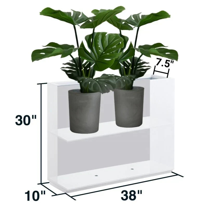 Metallic Heavy Planter for Outdoor Plants, 38Lx10Wx30H Inches Tall and Long Metal Divider Planter Box - 38x30x10