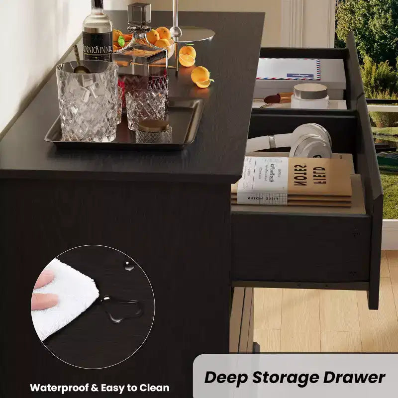 Modern Dresser for Bedroom with 8 Drawers, Wooden Storage Organizer Unit for Closet, Wide Chest of Drawers