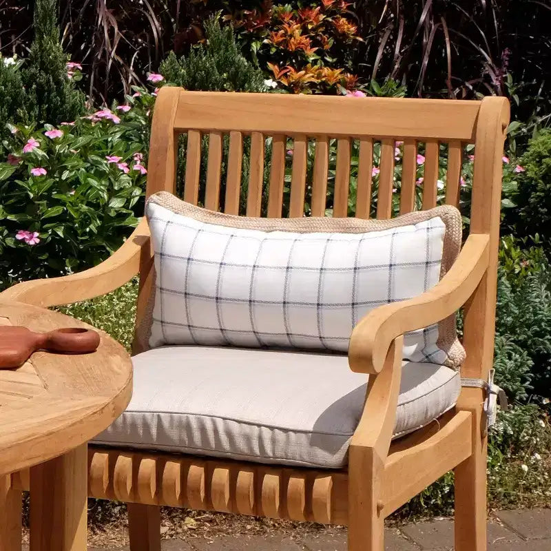 Sonoma Lane Rockport Teak Wood Outdoor Dining Chair Beige - Weather-Resistant with Foam Cushion