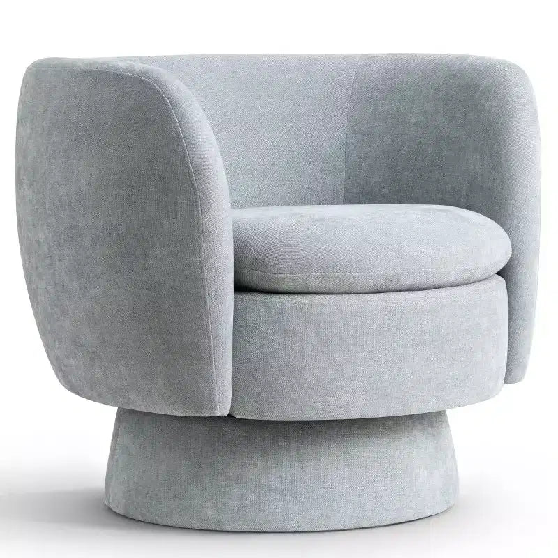 Set of 2 Modern Swivel Barrel Chair with Upholstered Fabric, 360 Rotating Accent Lounge Chair for Living Room, Bedroom-Panipeachy