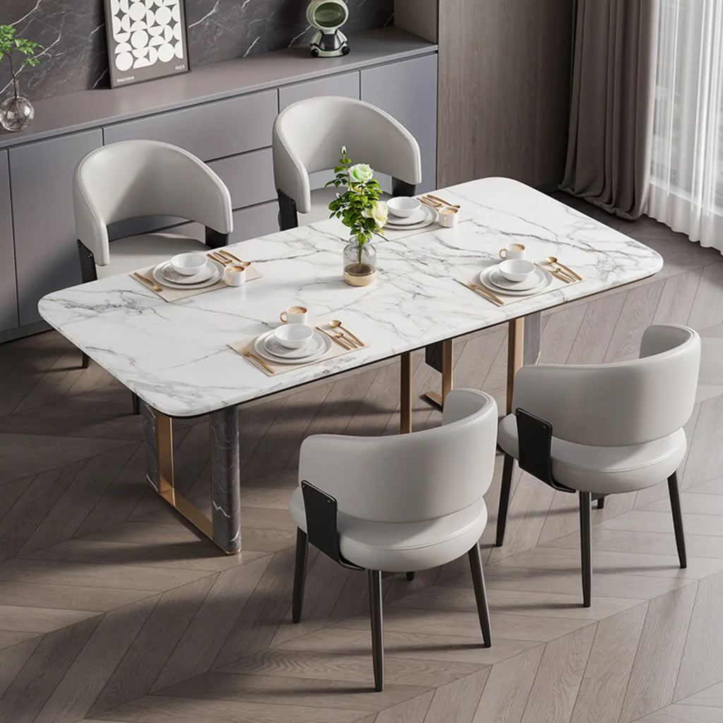 Modern Glam Leather Upholstered Dining Chair