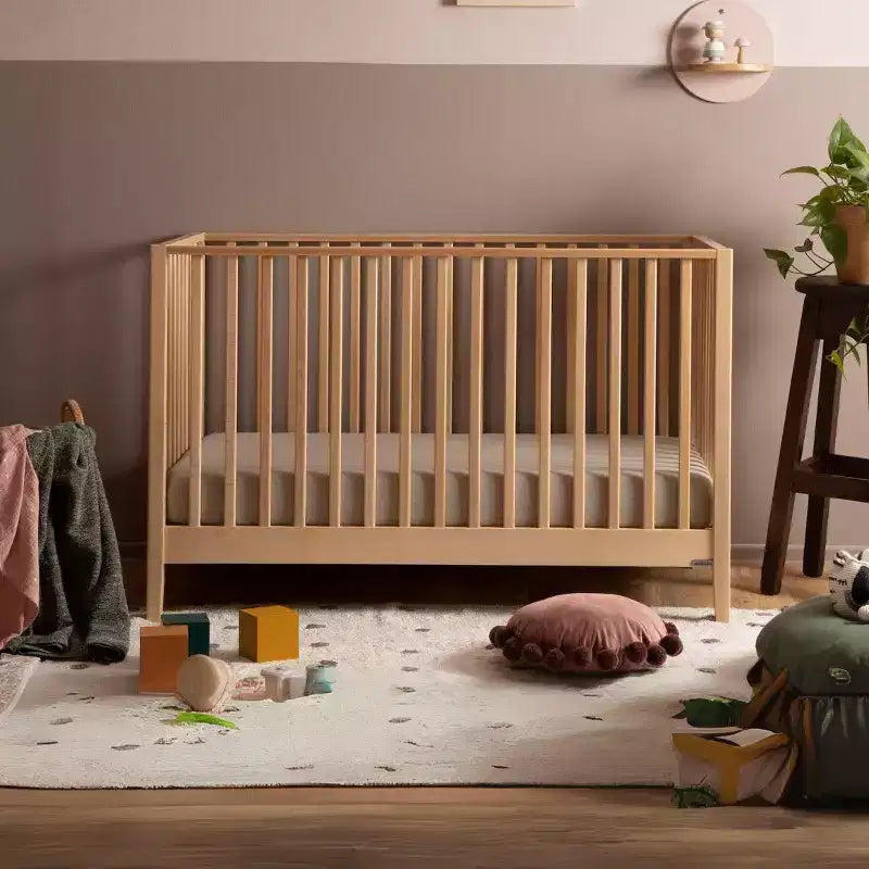 3-in-1 Convertible Crib, Solid Beechwood, GREENGUARD Gold Certified, Made in Italy