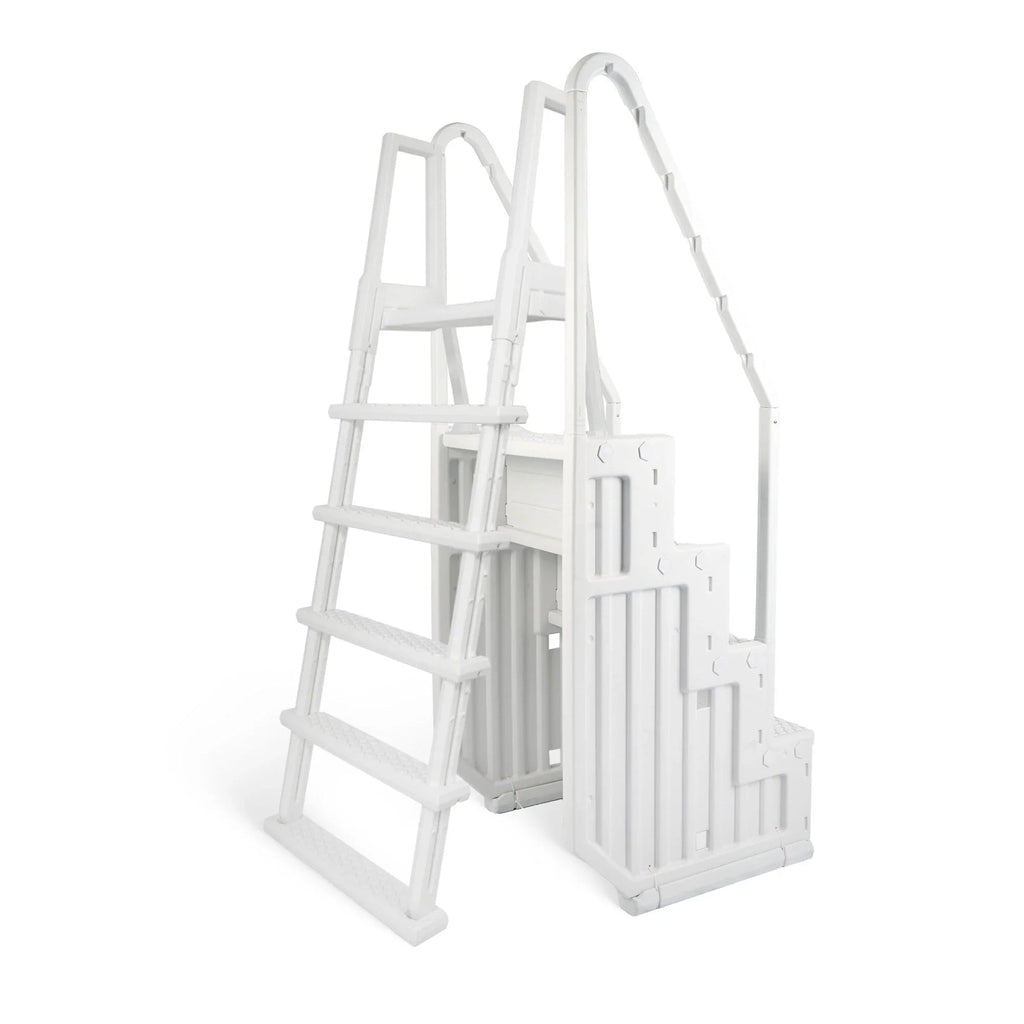 Blue Wave Easy Pool Step With Outside Ladder for Above Ground Pools - 32.5 in. W x 56 in. D x 81 in. H