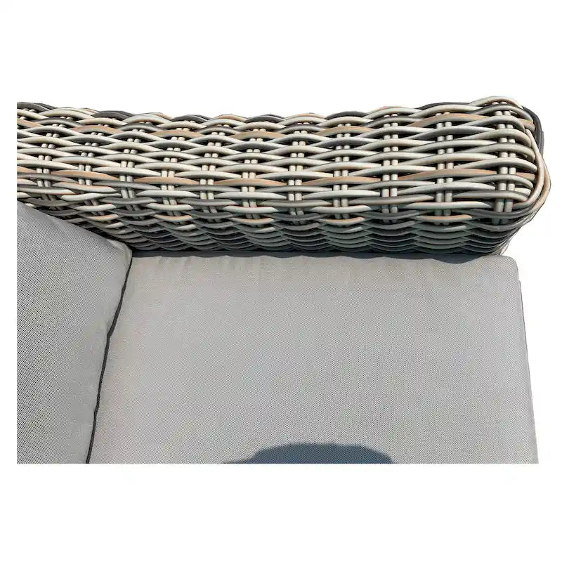 Teva Patio Furniture Hawaii Three-Tone Wicker Gray/Off White/Beige Sofa with Cushion