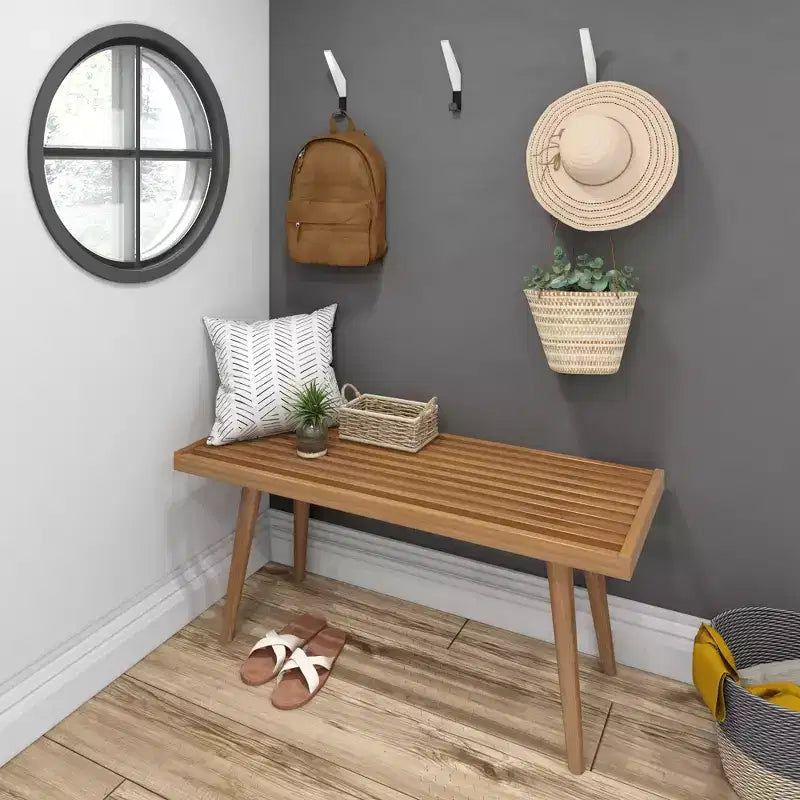 Plank+Beam Entryway Bench, Solid Wood End of Bed Bench for Bedroom, Hallway, Porch, 41.25