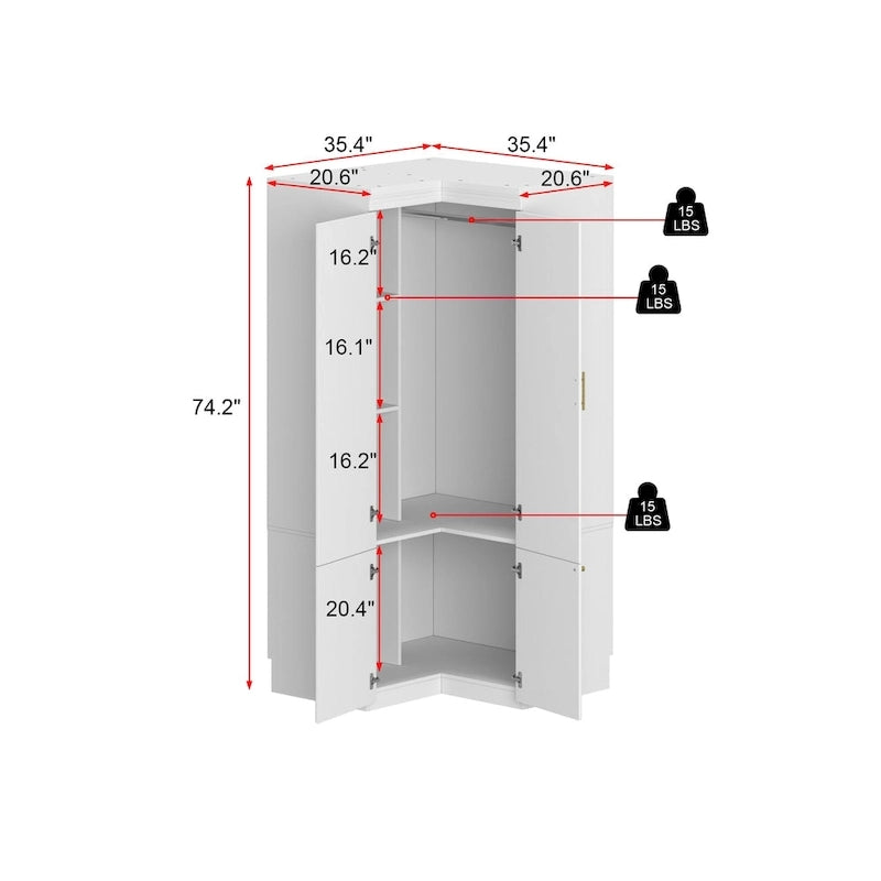 Closet Organizatin Armoires Wardrobes Hanging 4 Drawers Large Storage