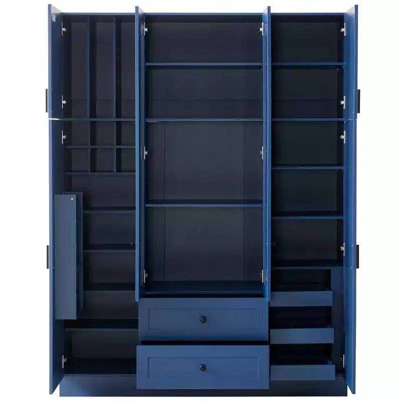 Whisen 71H Freestanding Kitchen Storage Pantry, Large Dining Storage Cabinet Cupboard Sideboards With 6 Doors, Adjustable Shelves