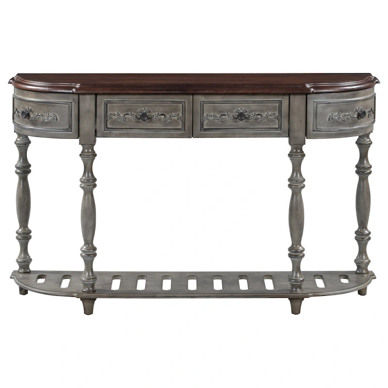 Modern Console Table with 4 Drawers and 1 Shelf