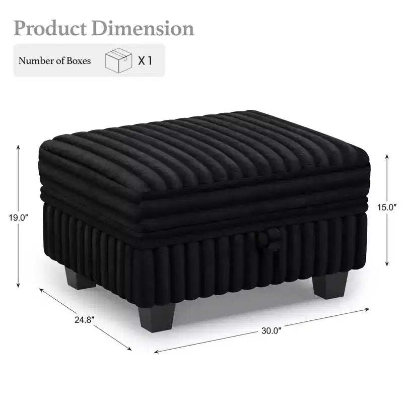 Belffin Corduroy Fabric Ottoman with Storage Ottoman for Modular Sectional Couch