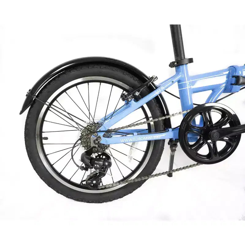 ZiZZO Via 7-Speed Aluminum 20 Folding Bike - Sky Blue