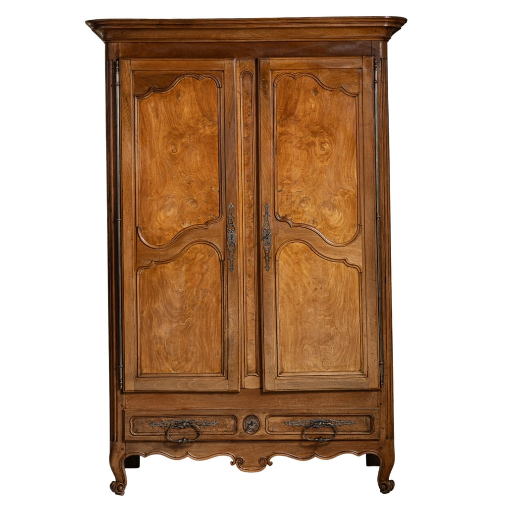 Antique French Renaissance Revival Walnut Armoire,  Circa 1840
