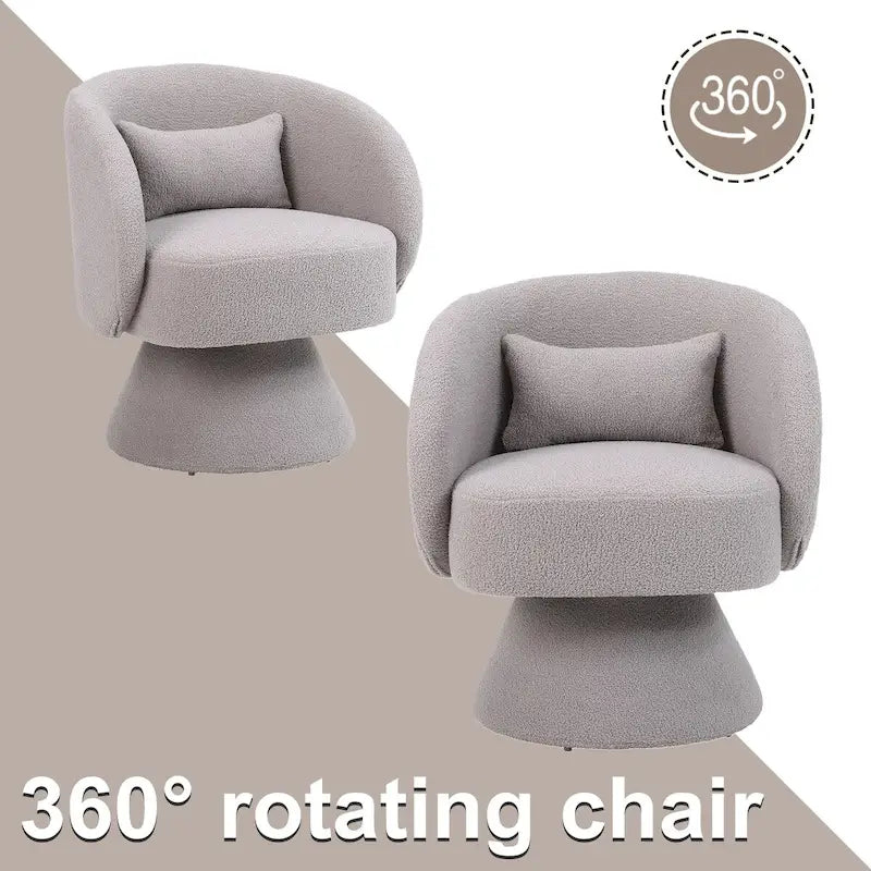 Upholstered Swivel Armchair (Set of 2)