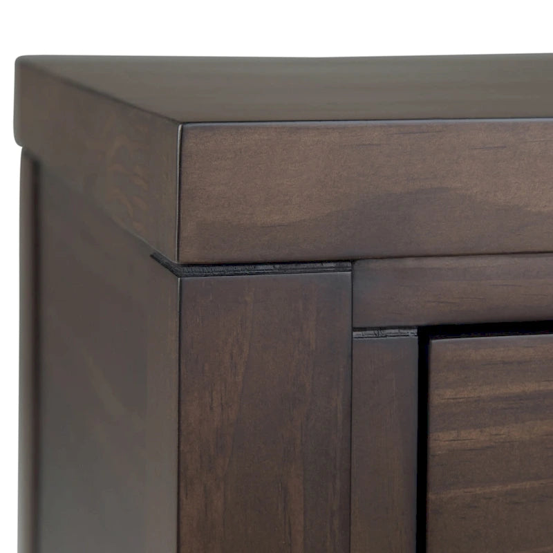 60-Inch Wide Solid Wood Contemporary 3-Drawer Console Table in Warm Walnut Brown