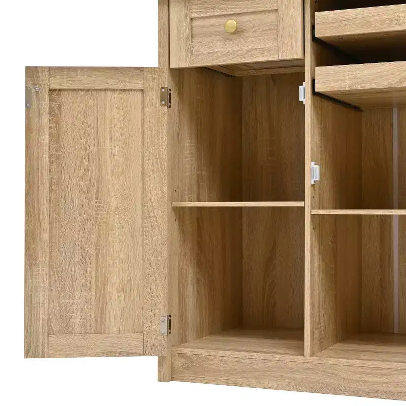 75 Tall Kitchen Pantry Cabinet with Glass Doors