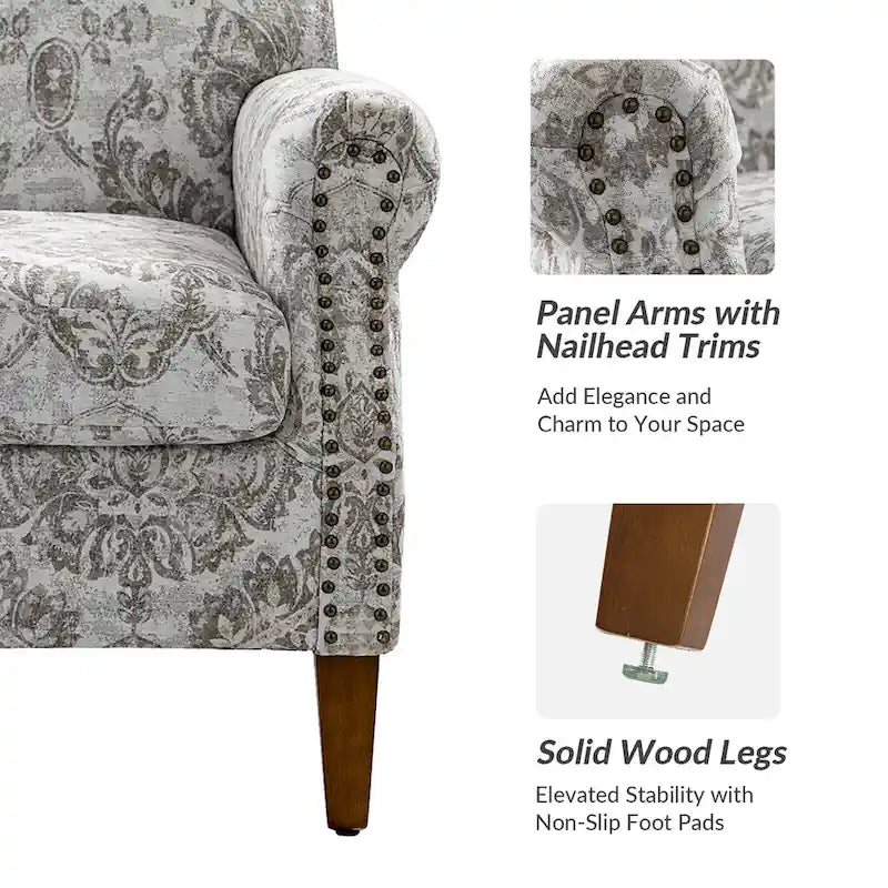 Giampiero Living Room Armchair with Nailhead Trims Set of 2 by HULALA HOME
