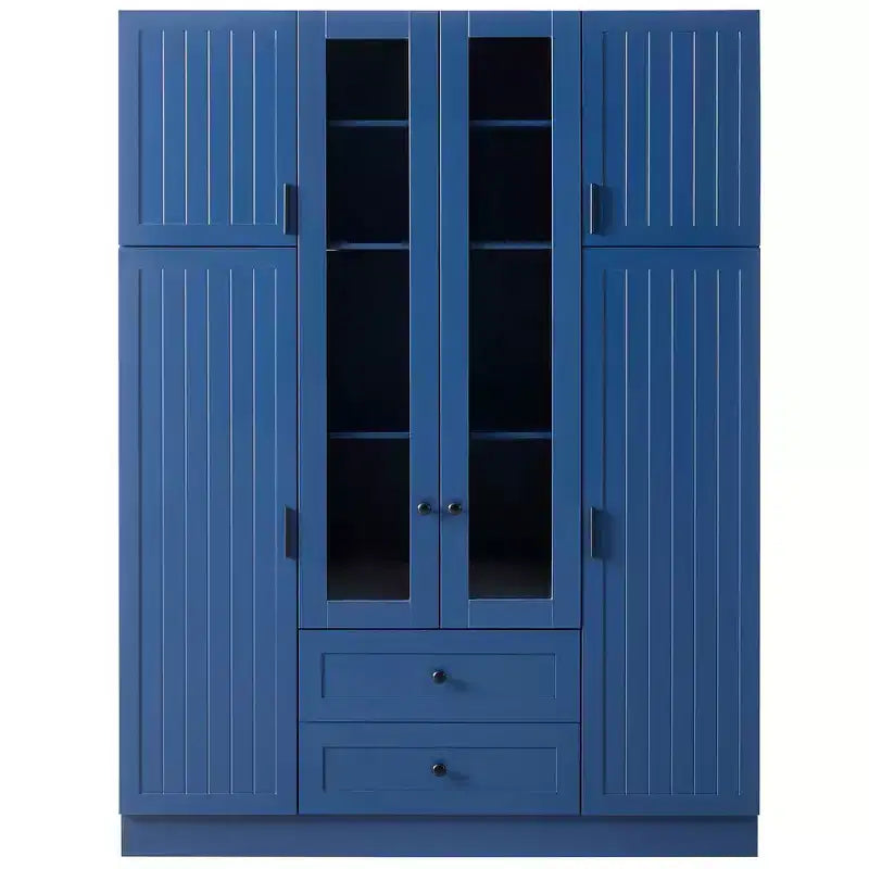 Whisen 71H Freestanding Kitchen Storage Pantry, Large Dining Storage Cabinet Cupboard Sideboards With 6 Doors, Adjustable Shelves