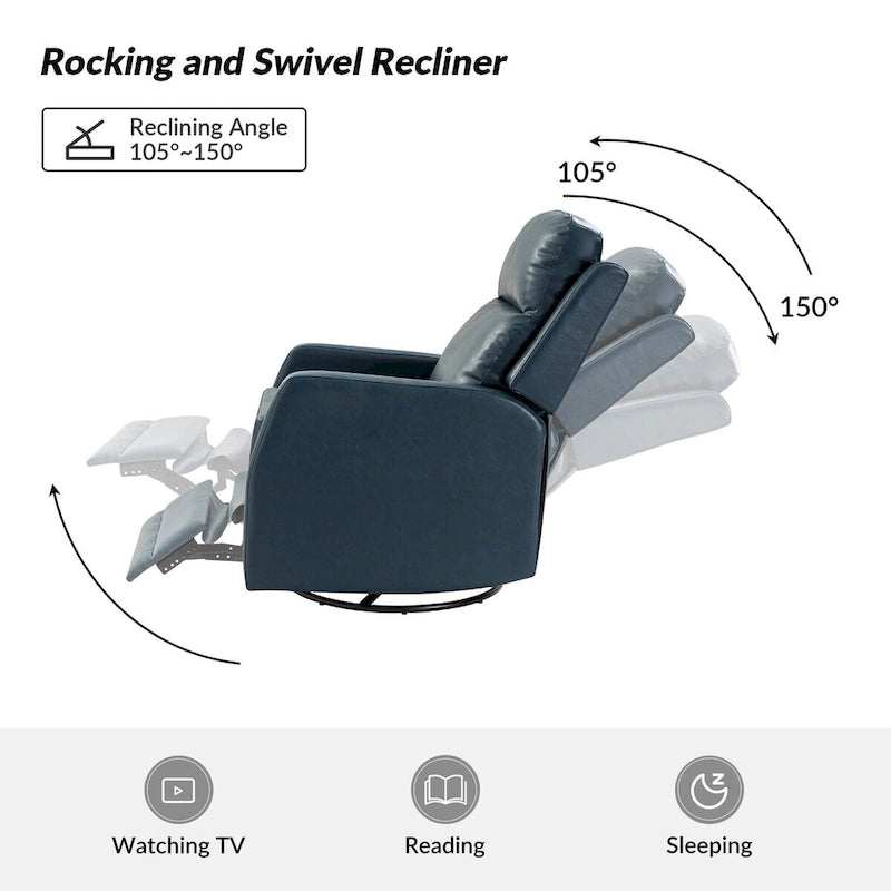 Esteban Swivel Recliner with Tufted Back Set of 2 by HULALA HOME