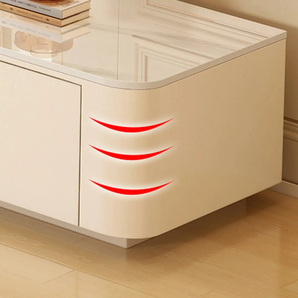 Modern Wooden TV Stand with Drawers and Cable Management