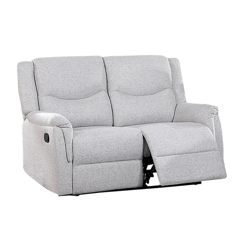 Burlap-Like-Fabric Upholstered Manual Motion Reclining Loveseat