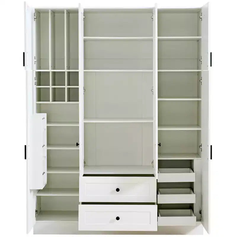 Whisen 71H Freestanding Kitchen Storage Pantry, Large Dining Storage Cabinet Cupboard Sideboards With 6 Doors, Adjustable Shelves