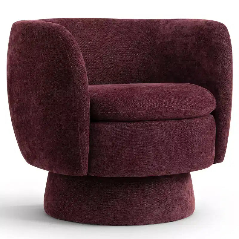 Set of 2 Modern Swivel Barrel Chair with Upholstered Fabric, 360 Rotating Accent Lounge Chair for Living Room, Bedroom-Panipeachy