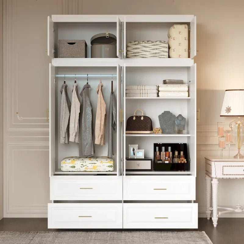 Closet Organizatin Armoires Wardrobes Hanging 4 Drawers Large Storage