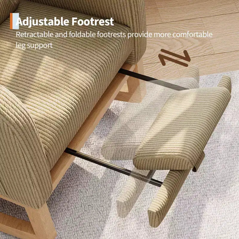 Modern Soft Rocking Chair with Pillow & Side Pockets, for Living Room, Bedroom
