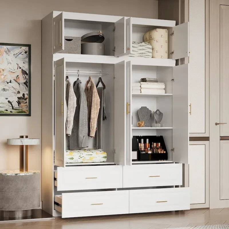 Closet Organizatin Armoires Wardrobes Hanging 4 Drawers Large Storage