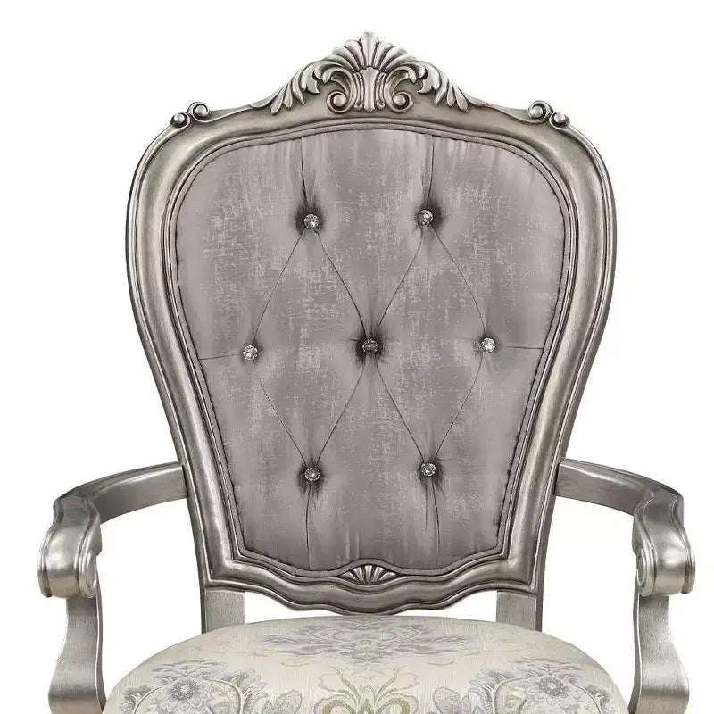 23.25 Ariadne Dining Chair Velvet & Antique Platinum Finish - Acme Furniture