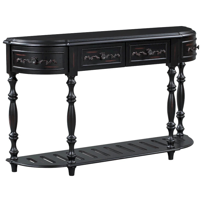 Modern Console Table with 4 Drawers and 1 Shelf