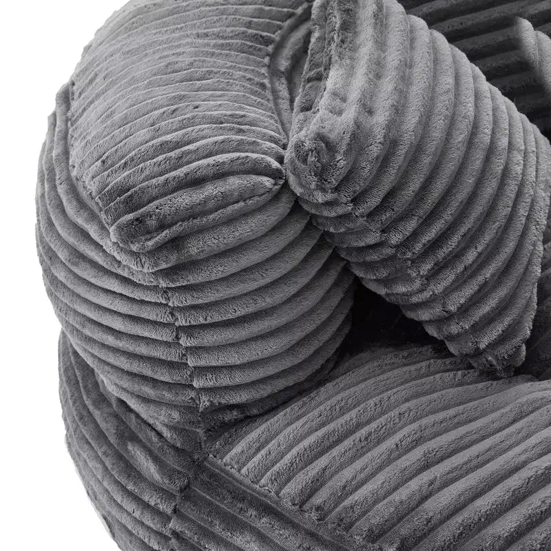 Bean Bag Sofa for Adults Kids, Oversized Corduroy Bean Bag Chair with 3 Pillows & Armrest for Living Room Bedroom - ModernLuxe