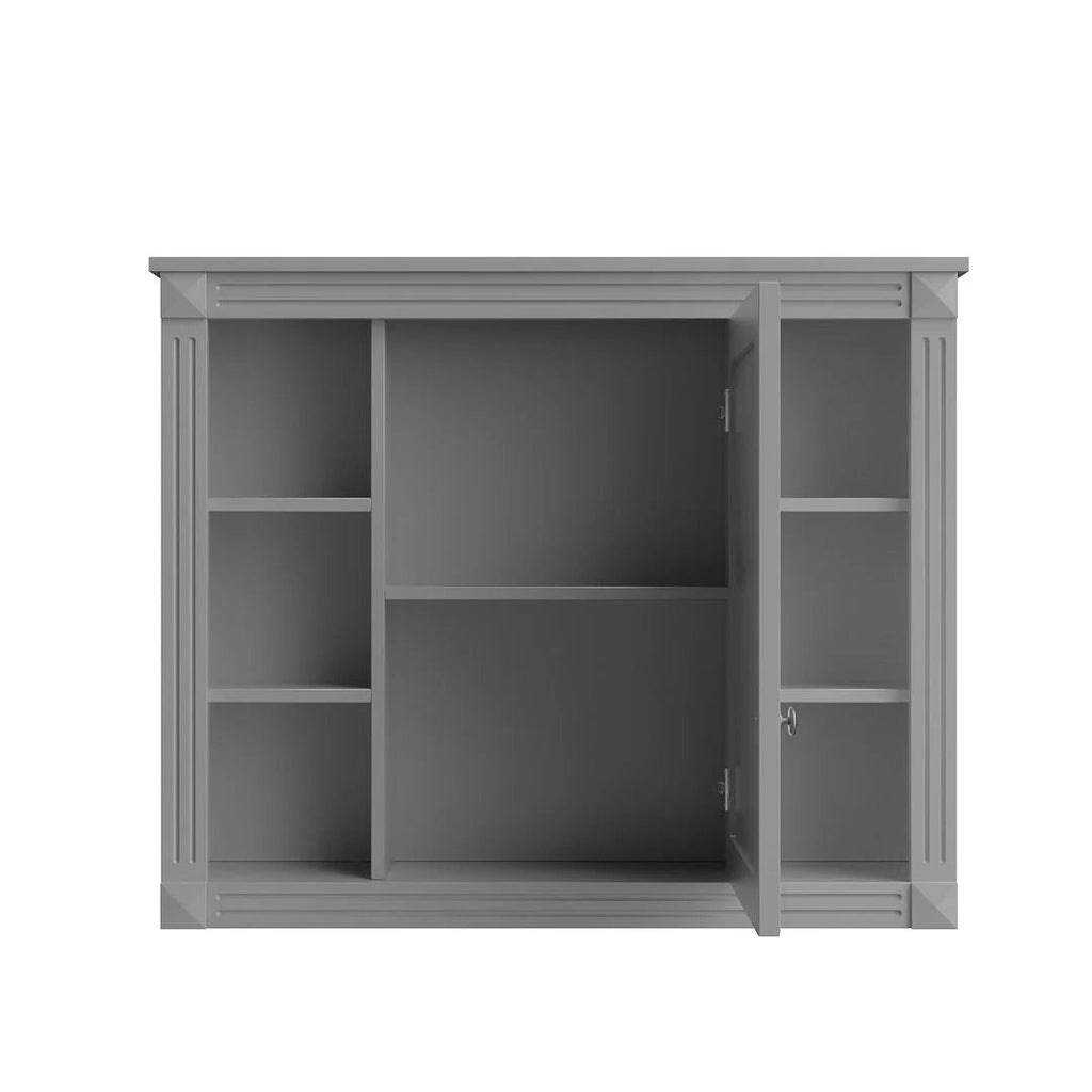 36 Modern Bathroom Vanity with Top Sink and Mirror Cabinet,2 Doors and 2 Drawers