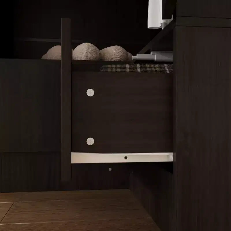 Hitow Minimalist Armoire Corner Wardrobe Double Door and Drawer Designs