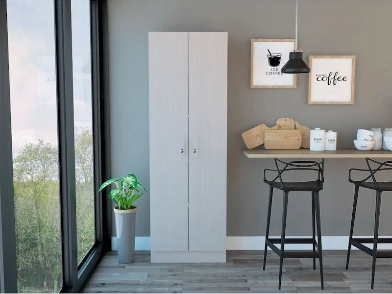 FM Furniture Virginia Double Door Storage Cabinet, Five Shelves