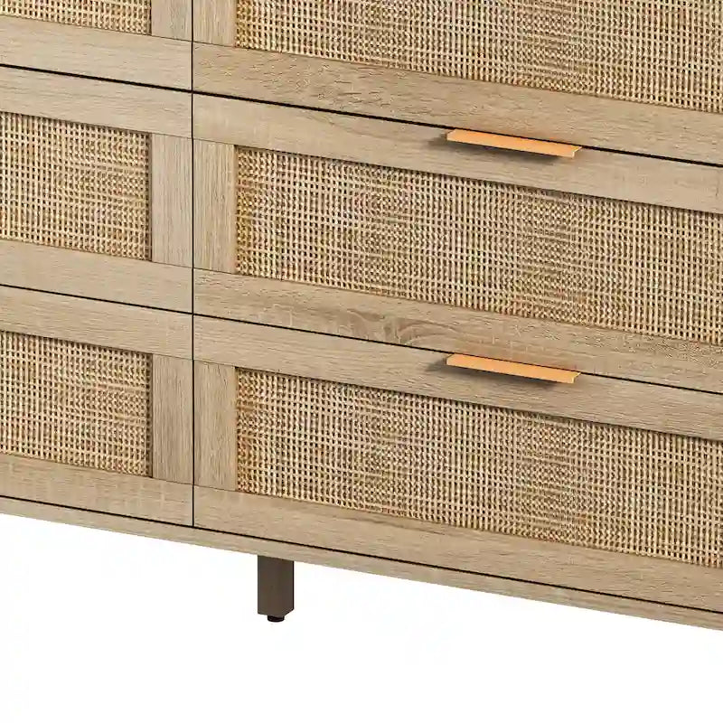 Armoire de rangement 6 tiroirs en rotin de 59,06 L
