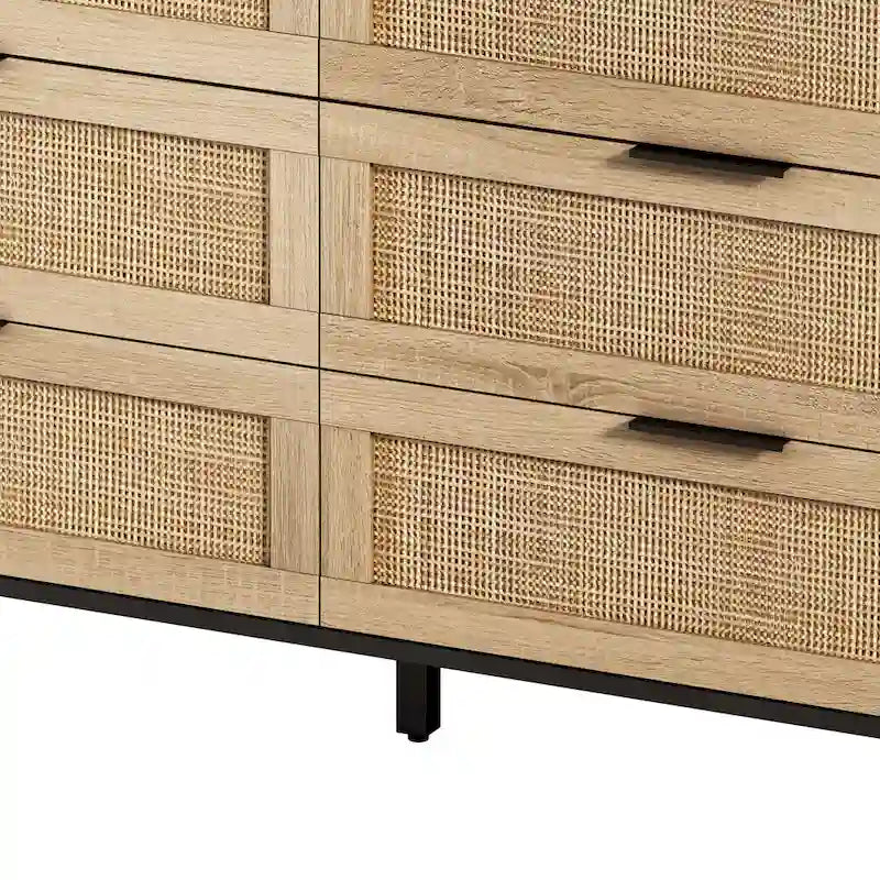 Armoire de rangement 6 tiroirs en rotin de 59,06 L