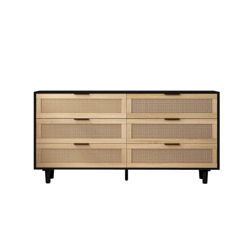Armoire de rangement 6 tiroirs en rotin de 59,06 L