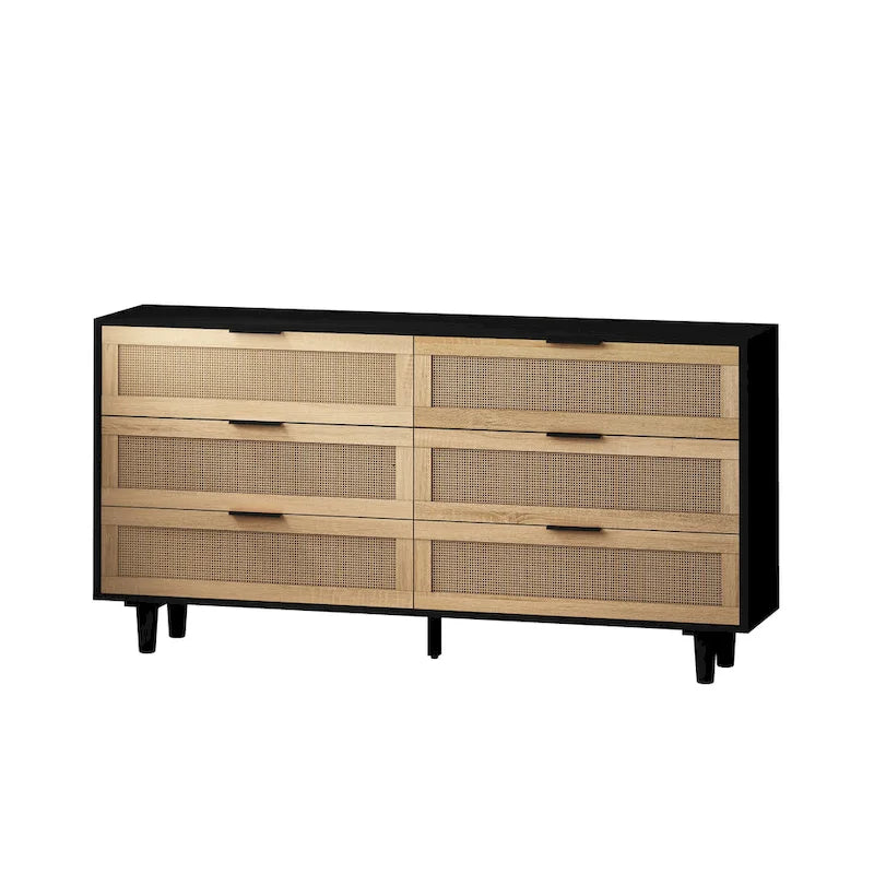 Armoire de rangement 6 tiroirs en rotin de 59,06 L