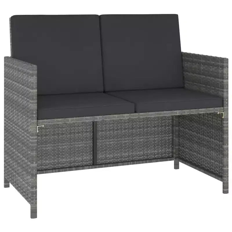 vidaXL Patio Dining Set Dining Table and Chairs Poly Rattan and Wood