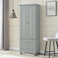 Meuble colonne de salle de bain avec 2 portes, 2 tiroirs et étagère réglable
