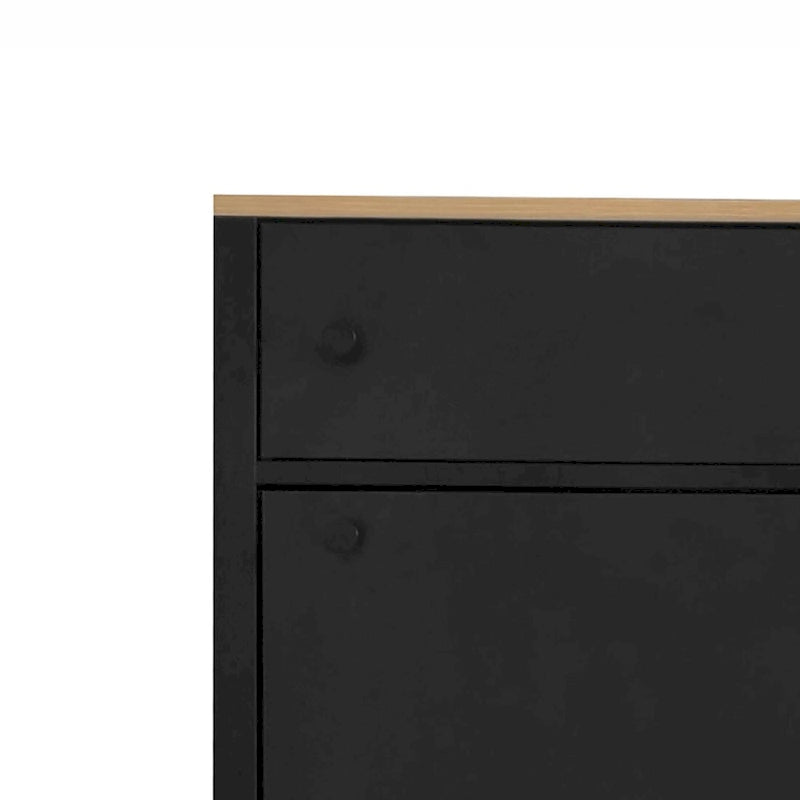 Meuble à chaussures moderne et minimaliste en bois avec tiroirs abattants et tiroir standard