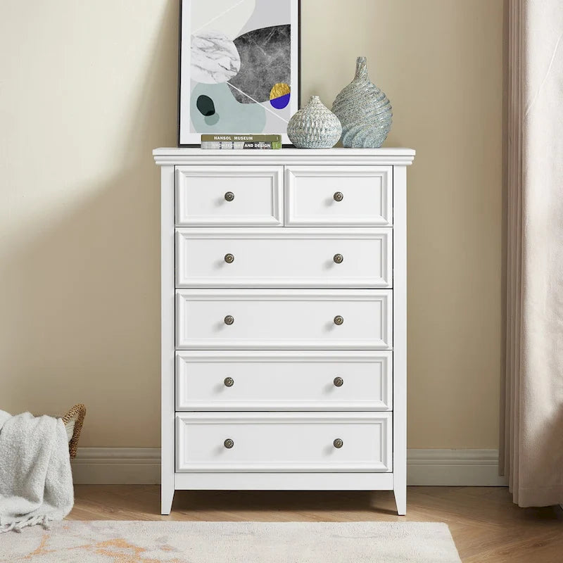 Modern Dresser 6 Drawers Cabinet,Chest of Drawers Closet Organizers and Storage Clothes Storage Drawers Cabinet for Living Room