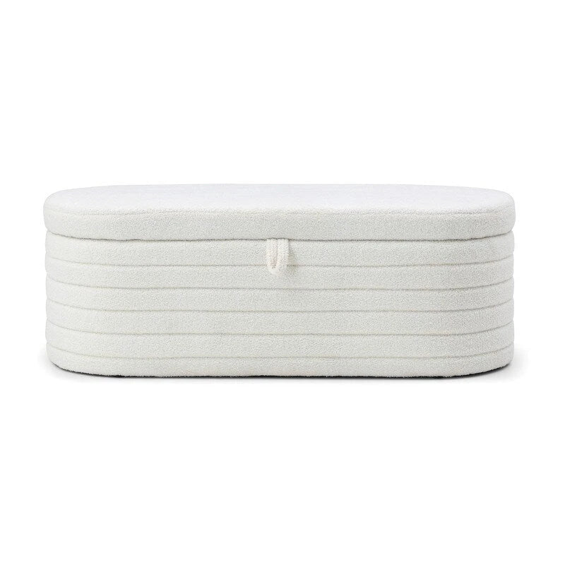 Banc de rangement ottoman rembourré en Sherpa avec couvercle relevable pour chambre à coucher